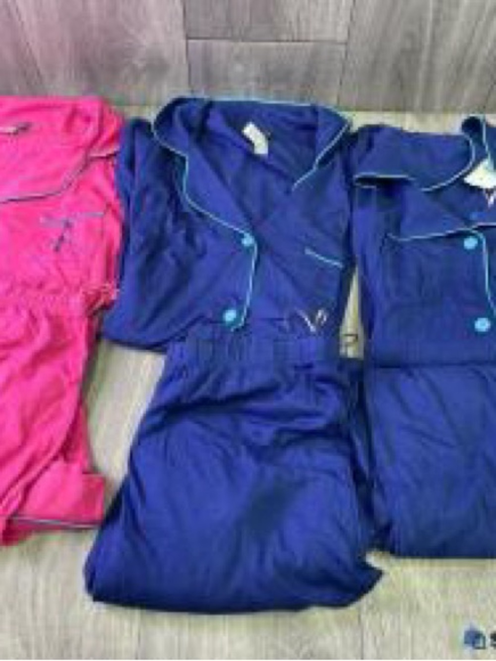 Cosabella Women's 3 Pajama Sets Pink Navy Blue Button Front, l, xl